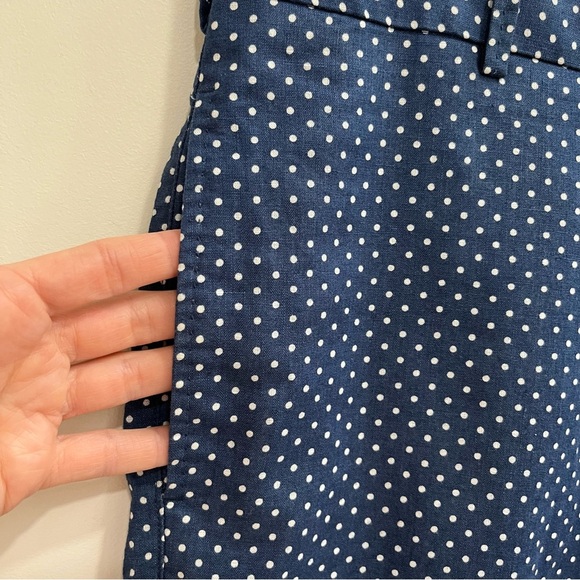 Peter Millar Blue Polka Dot Shorts 9” Linen Cotton Blend Flat Front Size 35 - Picture 3 of 7